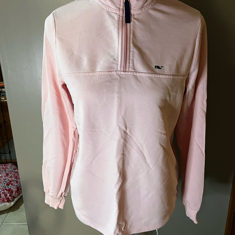 Women's Vineyard Vines Pink Quarter-Zip Top